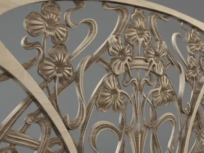 modern Art Nouveau Screen 3D print model