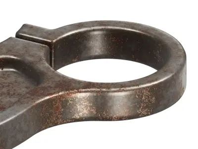 Rusty Motorcycle Triple Clamp Low-poly 3D model