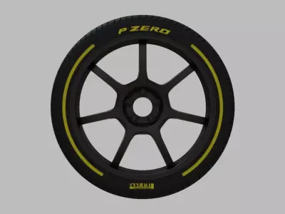 Miniature Enkei GT7 Rim and Tire - 3D Print - No Textures 3D print model