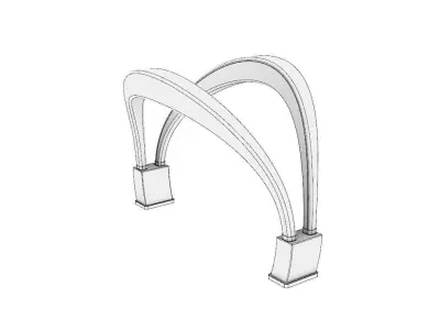 Shade Structure Architectural Structure with Grass and Steel 3D model