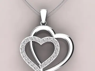 symmetry heart shape pendent bridge connected  3D print model