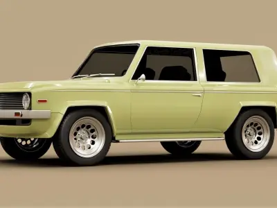 70s generic SUV Low-poly 3D model
