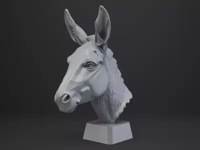 Donkey Bust - Animal Figurine 3D print model