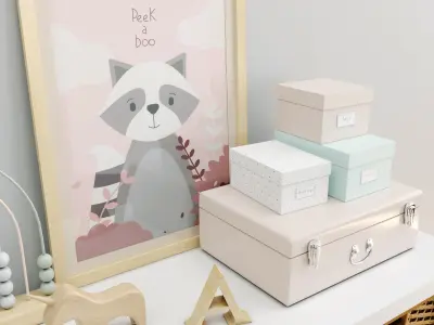 Childroom Decoration Set- 01 3D model