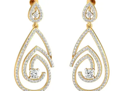 Women Earring 3DM STL OBJ FBX Render Details 3D print model shop