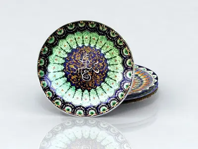 Plate fleur de lis coaster 3D model