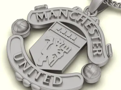 Manchester united pendant gold silver printable jewelry 3D model 3D print model
