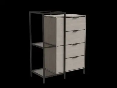 Modern Hybrid Shelf And Accent Chest Low-poly 3D model