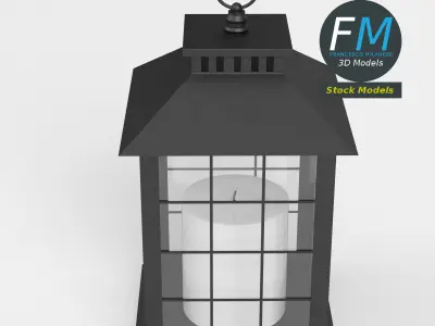 Lantern with candle 2 3D model