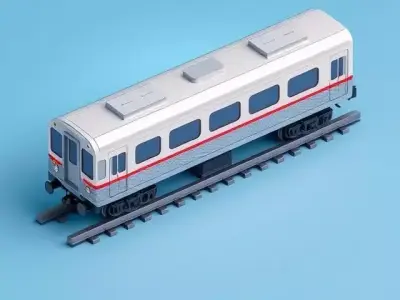 Passenger train car 3D model