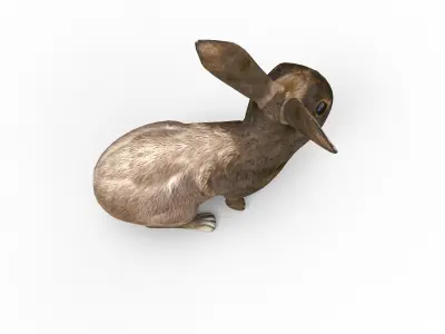Red rabbit Rigged Low poly model Low-poly 3D model