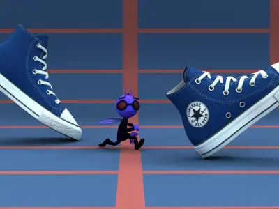 3D PBR Textures Footwear Shoes Color Blue  Low-poly 3D model