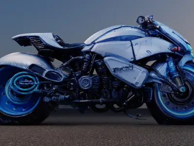 NovaBlade Futuristic Motorcycle 3D Model 3D model
