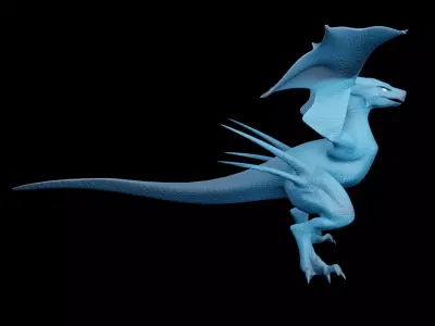 Lowpoly Rigged Bird-Dragon Low-poly 3D model