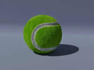 Tennis court ball Low-poly 3D model