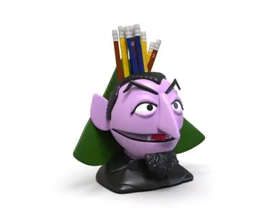 Count Von Count Sesame Street Pencil etc holder STL 3D print model