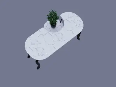 Table Low-poly 3D model 9