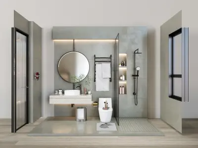 Vanity bathroom set 16 3D model
