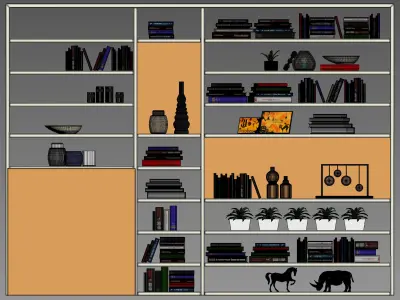 Wardrobe with decorative set 3D model