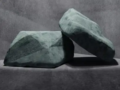 Granite Stones Low Poly models Game-ready Low-poly 3D model