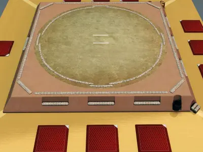 Sumo ring dojo sport 3D model