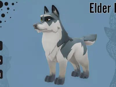 Dog  - Game Ready 3D model - UE4 Low-poly Low-poly 3D model