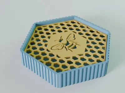  hexagonal soap dish STL 3D print model