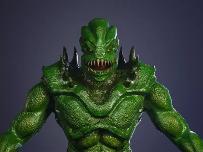 Reptile monster  Low-poly 3D model