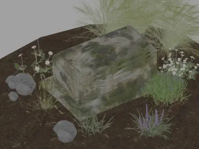 Low Poly Game Assets 3D  StoneBed Free 3D model