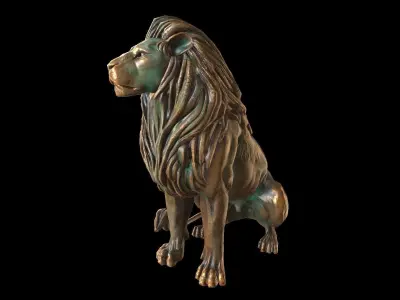 Lion Statue Low-poly 3D model order