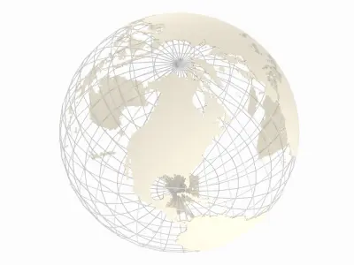 Globe News Skeleton Ash White Color 3D model