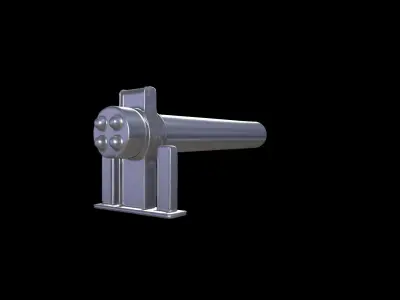 Steel Guardrail Barrier High 3d Render 3D model