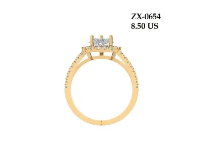 Pear  Stone Ring 3D print model