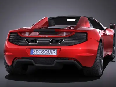 Mclaren MP4 12C Spider 2014 VRAY 3D model