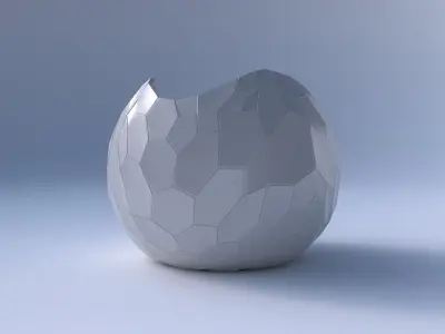 Bowl Spheric wavy with fine organic cells 3D print model