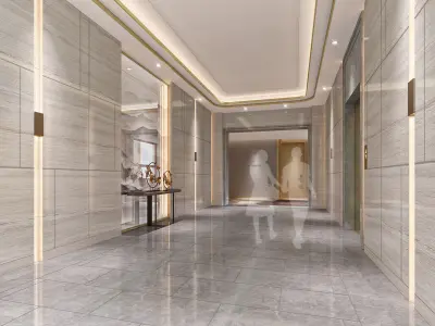 Hotel hallway  3D model