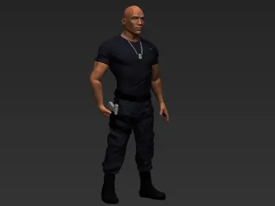 Dwayne Johnson Fast and Furious ready for full color 3D printing 3D print model