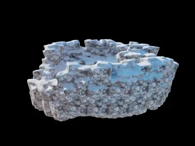 Love Hills heart shape terrain landscape with snow and ice 3D model