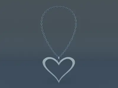 Silver Heart Pendant 3D print model