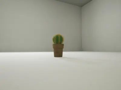 Cactus Plant in a wooden Pt 3D model 3D model