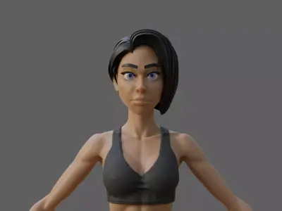 Cartoon Sports Female Character Sculpture 3D model