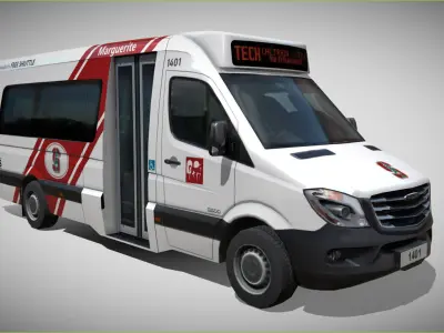 Marguerite freightliner free public shuttle Low-poly 3D model