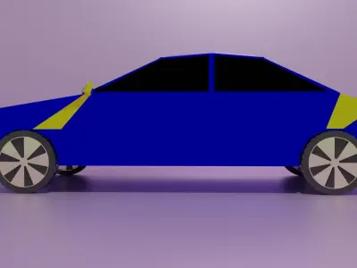 Low Poly Car Simple Low-poly 3D model