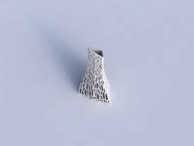 Vase grounded tilted triangle with organic lattice and twiste... 3D print model