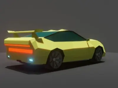 Basic Low Poly Car Low-poly 3D model