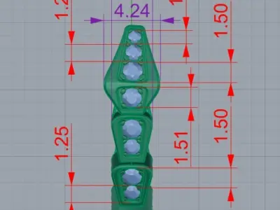 Earrings 3D print model 7