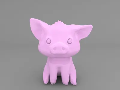 Pua 3D Model from Moana Cartoon of Disney 3D model