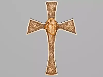 Jesus Cross pendant theme 1 3D print model