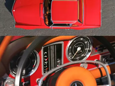 Mercedes Benz 280SL PAGODA Hard Top 3D model