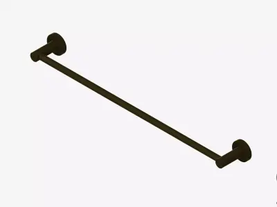 Towel Rail - Single - Luxury - Round - 600 - Round Plate Low-poly 3D model